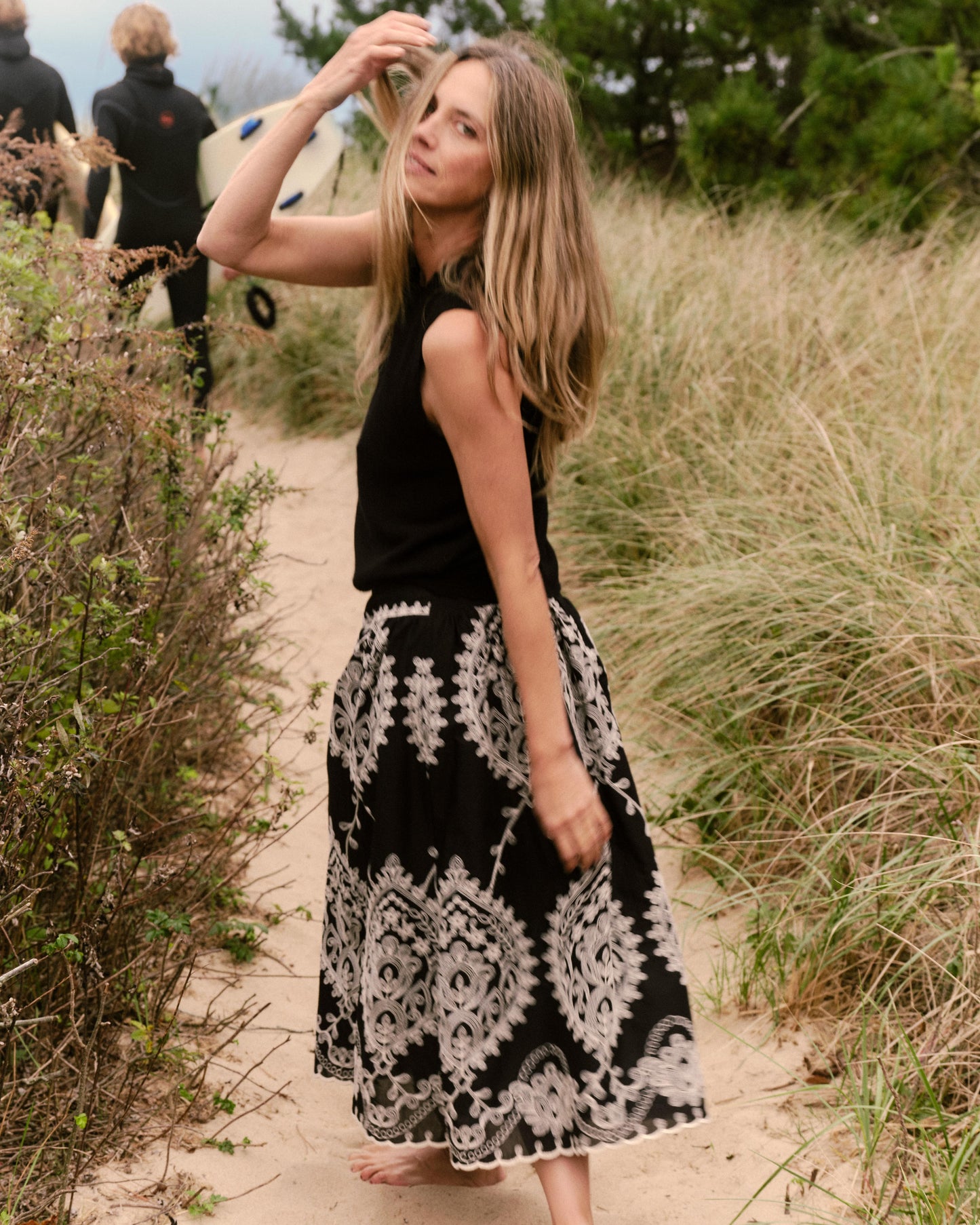 Georgia Midi Skirt-Noir