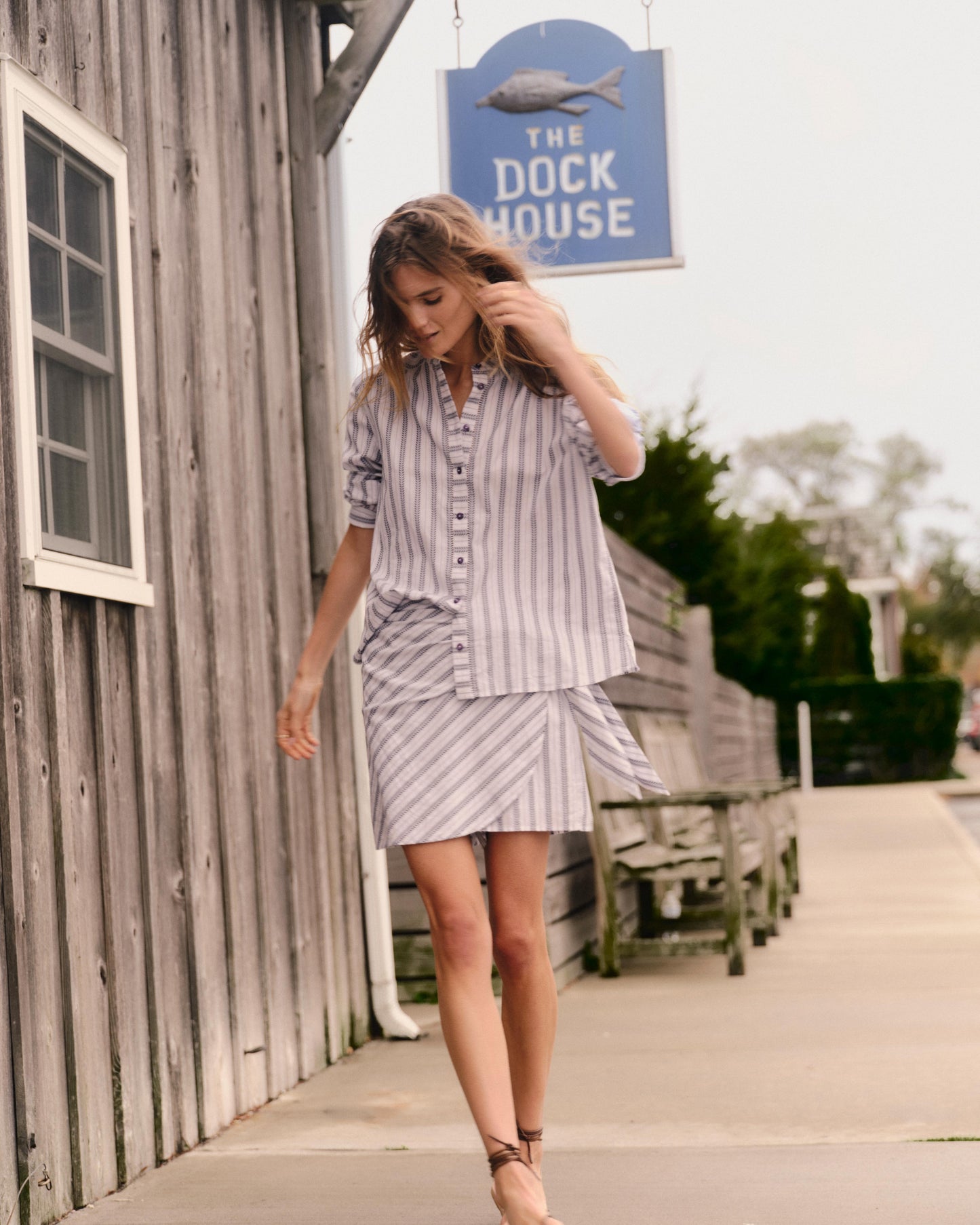 Maris Skort-Coastal Indigo Stripe