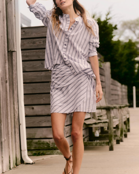 Rosalie Shirt-Coastal Indigo Stripe
