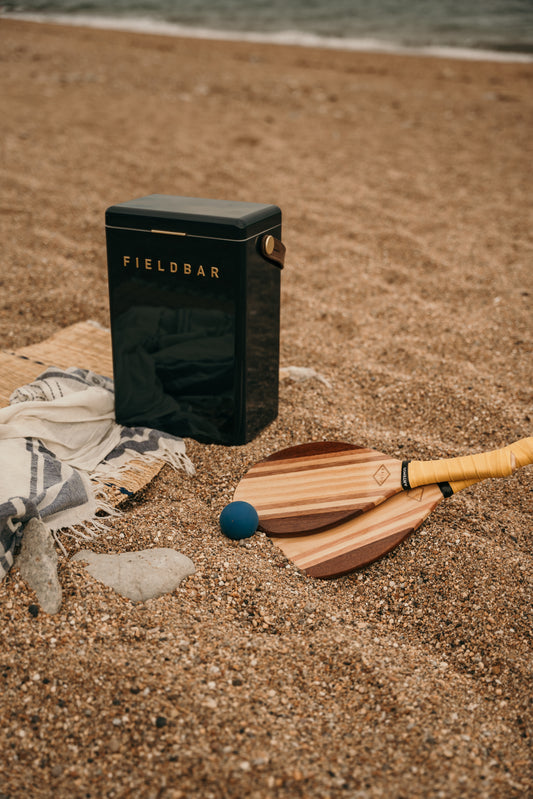Drinks Box in Sea Boat Blue with Leather Sling