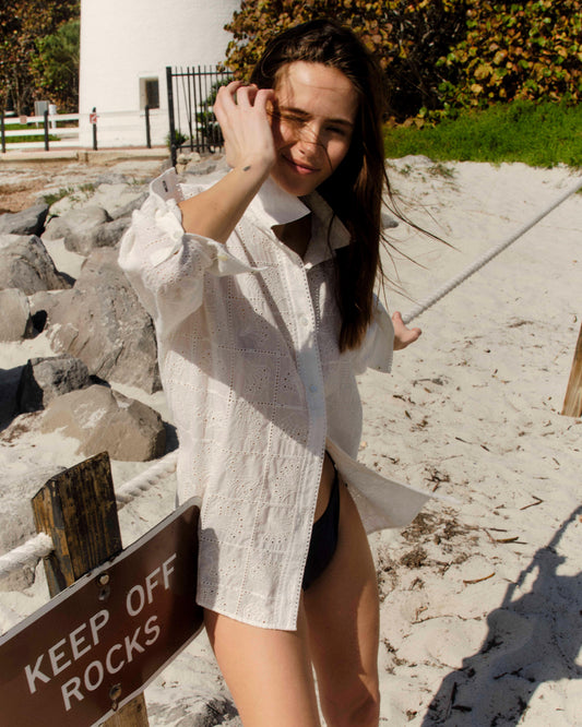 Margaux Button Down Shirt-Soft White