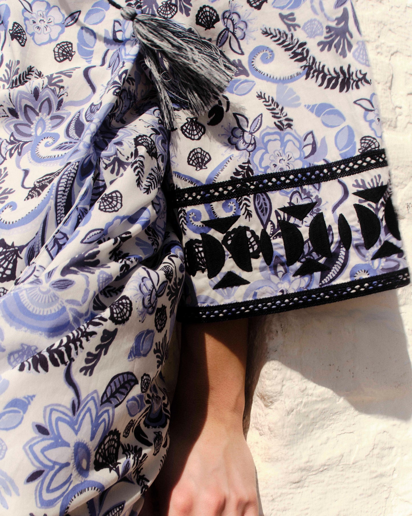 Yvonne Caftan-Mariners Bloom Print-Blue Mist