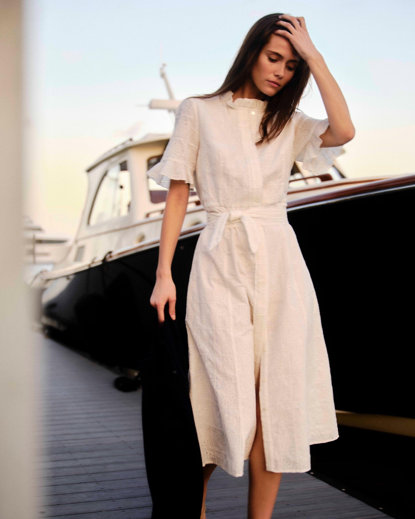 Aria Midi Dress-Soft White