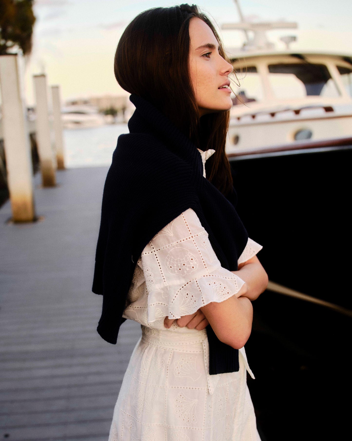 Aria Midi Dress-Soft White