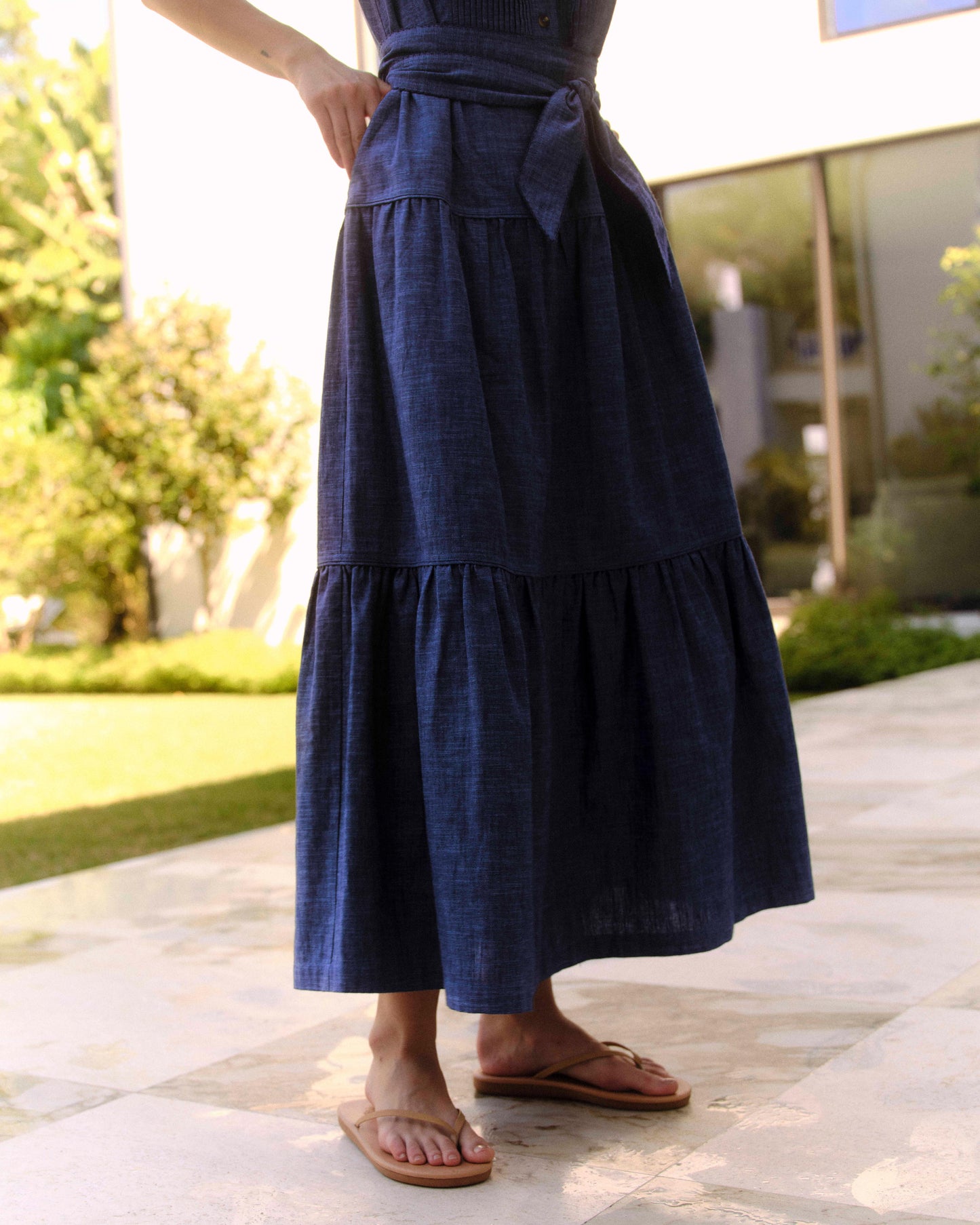 Dara Maxi Dress-Nautical Chambray