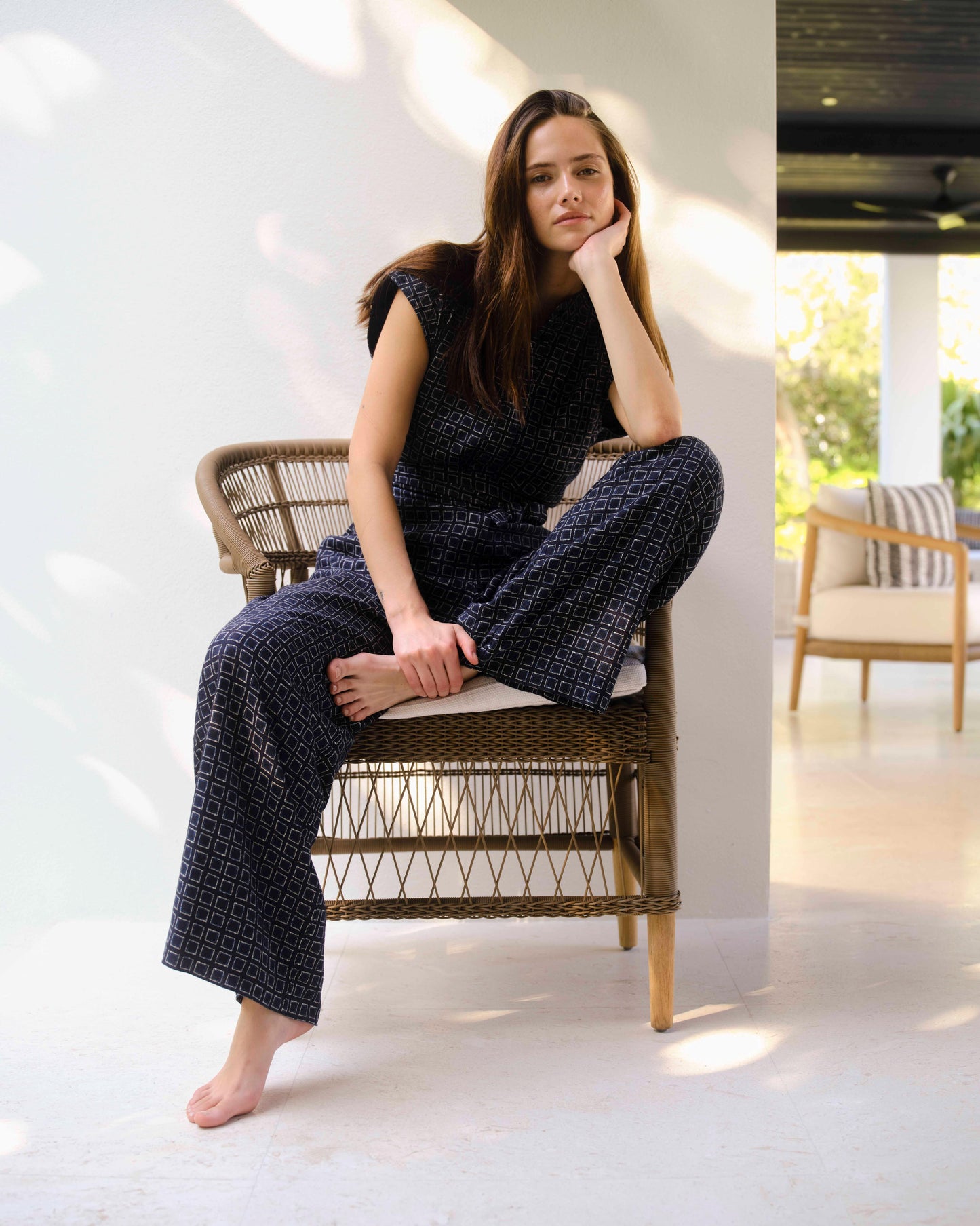 Marin Jumpsuit-Seaglass Print-Midnight Blue
