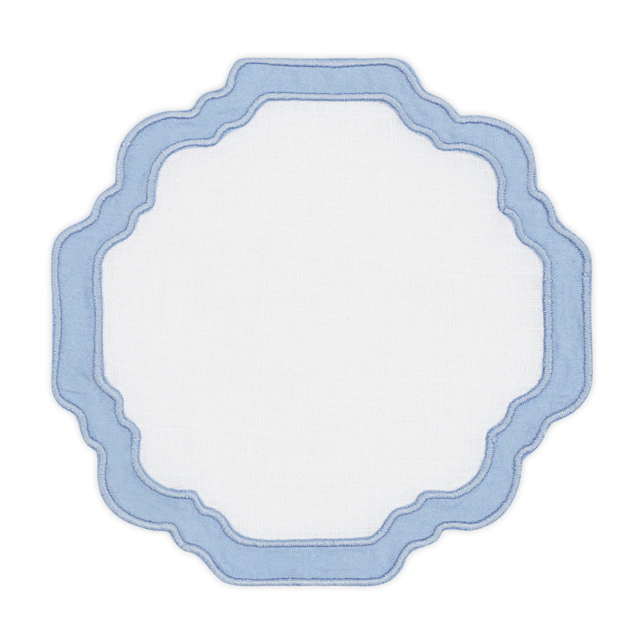 Blue Scallop Applique Coasters