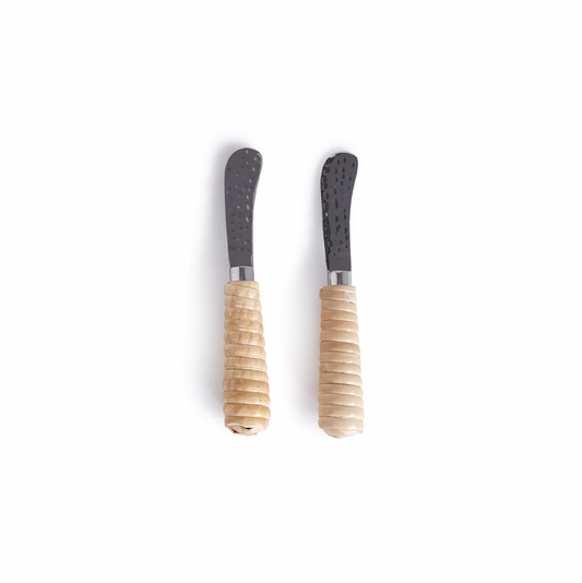 Rattan Cheese Spreaders - Set of 2