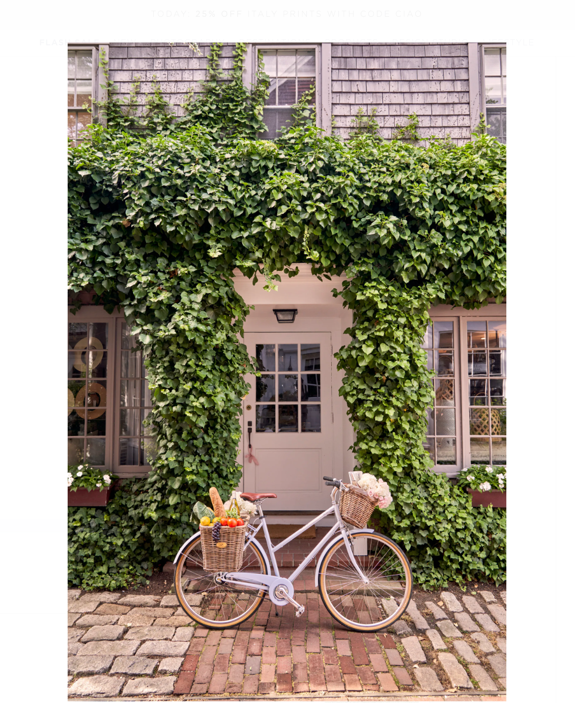 Town Bike Ride, Nantucket - White Frame