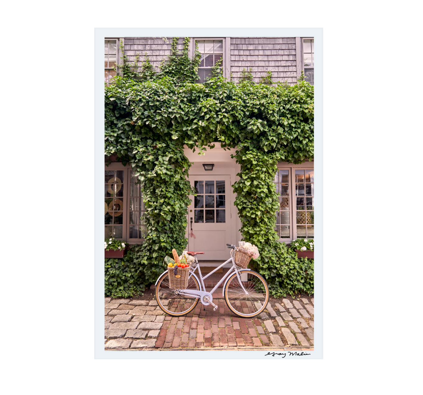 Town Bike Ride, Nantucket - White Frame
