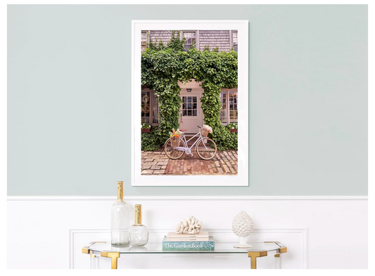 Town Bike Ride, Nantucket - White Frame
