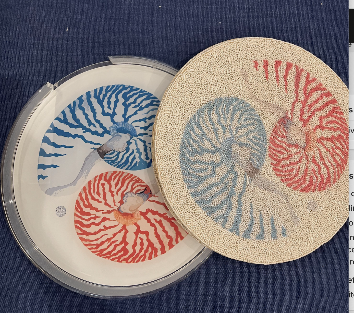 Nautilus Palm Beach Acrylic Placemat Tray 16"  Round