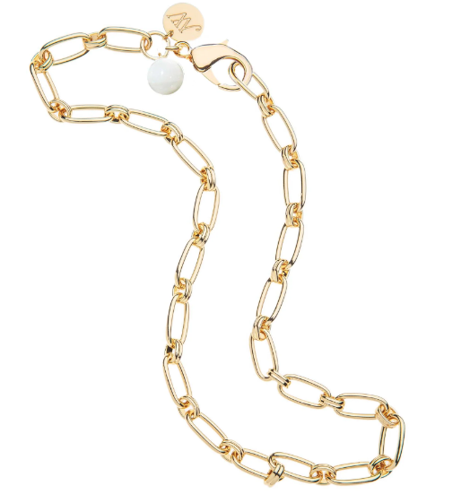 JW Wheel of Fortune Chain with Mother of Pearl Bead