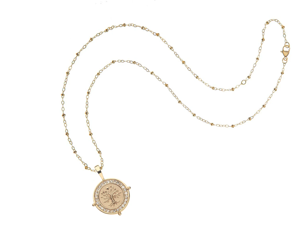 FAITH Petite Embellished Coin Pendant Necklace