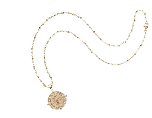 FAITH Petite Embellished Coin Pendant Necklace