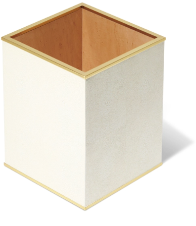 Classic Shagreen Waste Basket- Cream