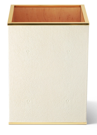 Classic Shagreen Waste Basket- Cream