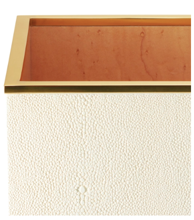 Classic Shagreen Waste Basket- Cream