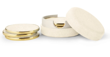 Shagreen Coasters, Cream (Set of 4)