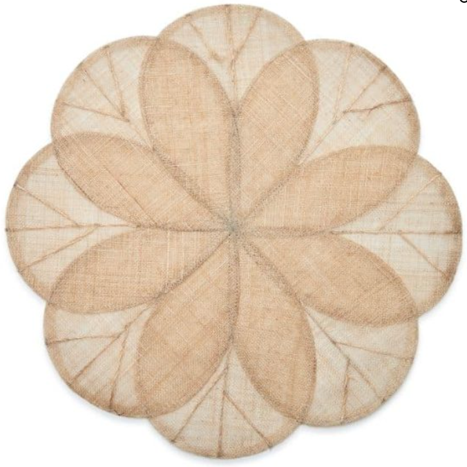 Sinamay Flower Placemat - Natural
