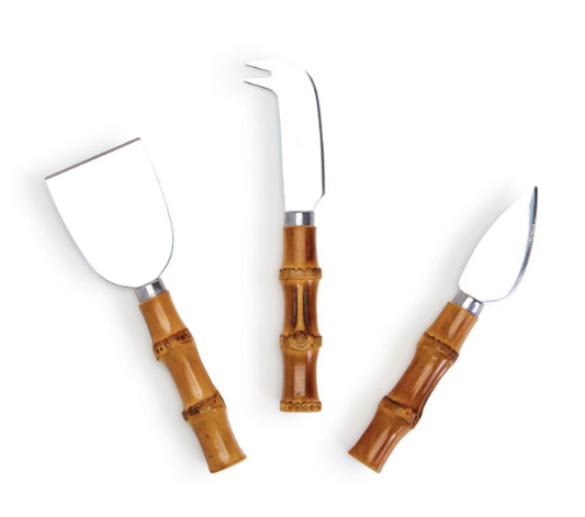 Set of Three Bamboo Cheese Knives