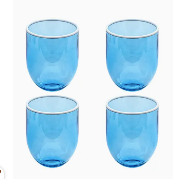 Wine Contrast Blue Tumbler - Set of 4