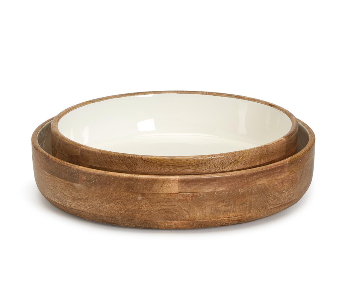 Hand-Crafted Wood Pedestal Bowl