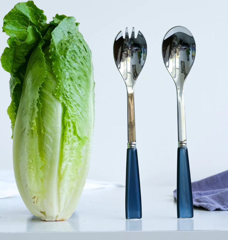 Icone Salad Servers - Set/2 Steel Blue