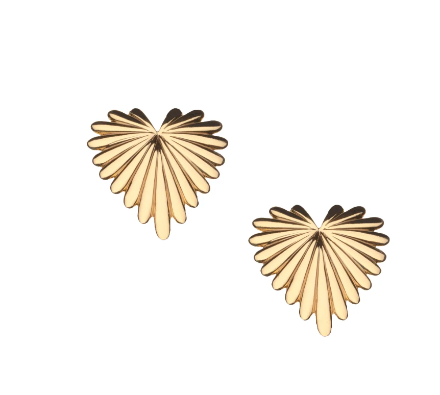 Baby Full Heart Love Earrings 10k Gold