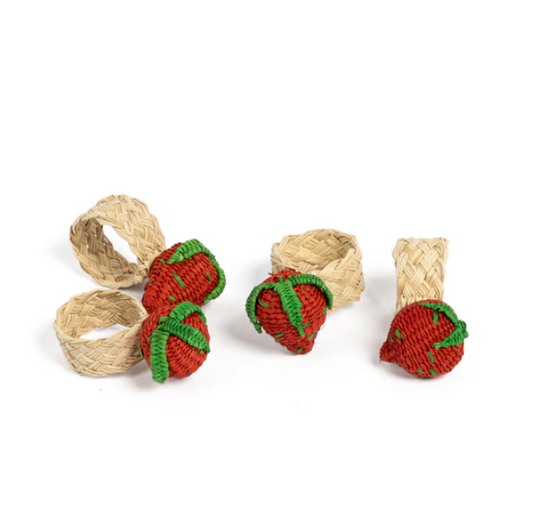 Strawberry Napkin Rings - Set of 4