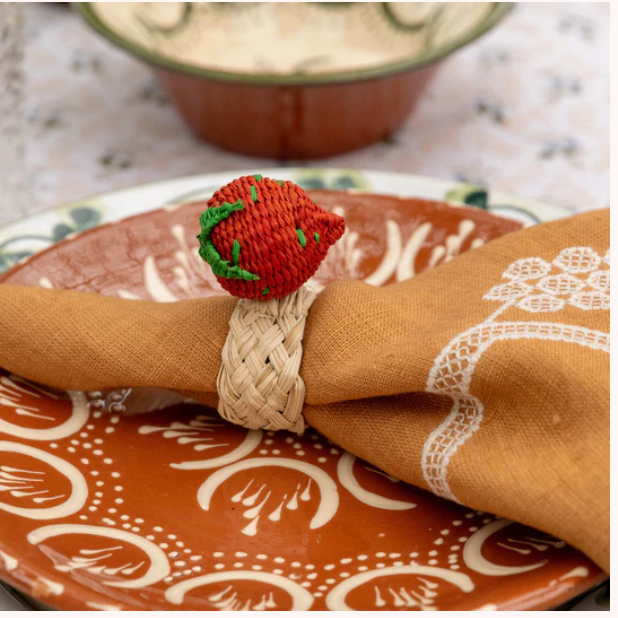 Strawberry Napkin Rings - Set of 4