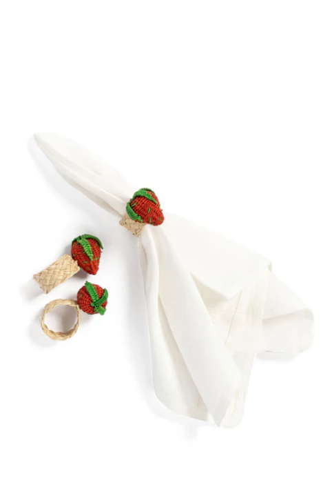 Strawberry Napkin Rings - Set of 4