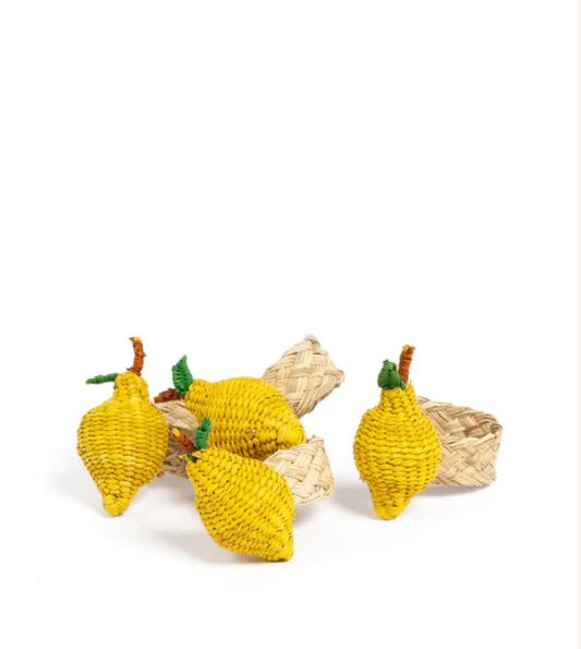 Lemon Napkin Rings - Set of 4