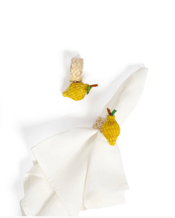 Lemon Napkin Rings - Set of 4