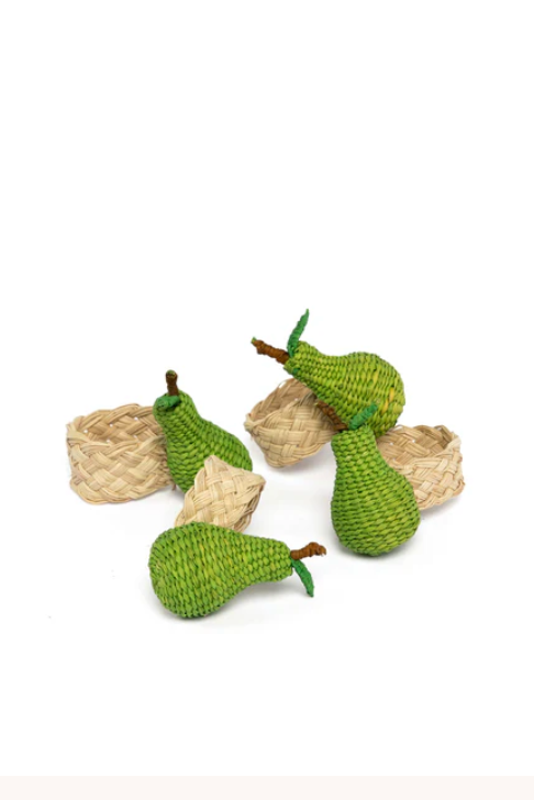 Pear Napkin Rings - Set of 4
