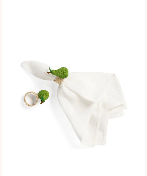 Pear Napkin Rings - Set of 4