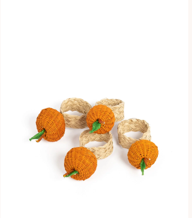 Orange Napkin Rings - Set of 4