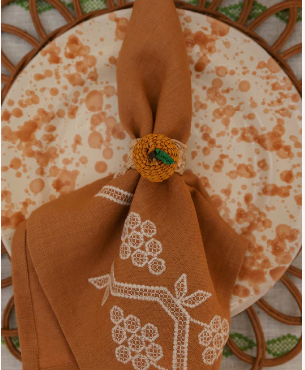 Orange Napkin Rings - Set of 4