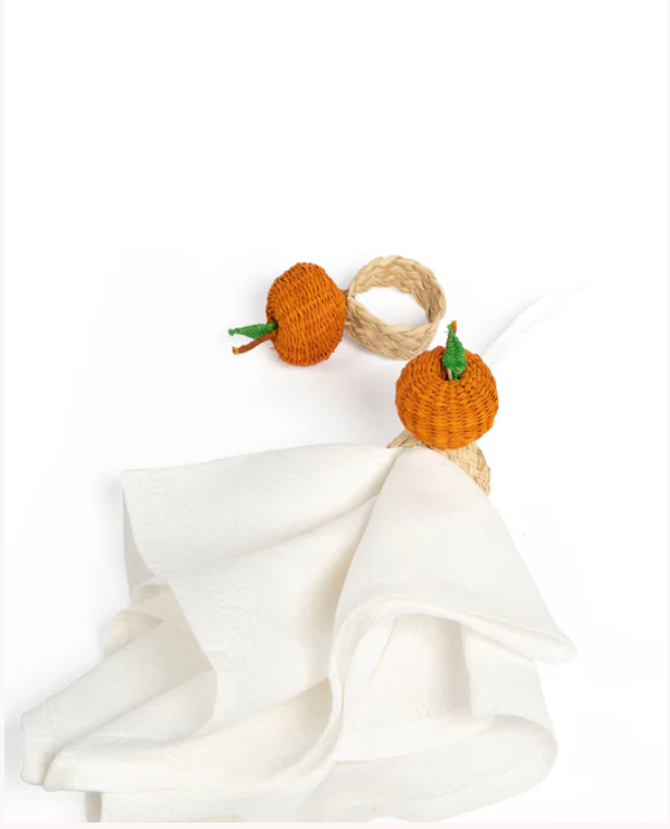 Orange Napkin Rings - Set of 4