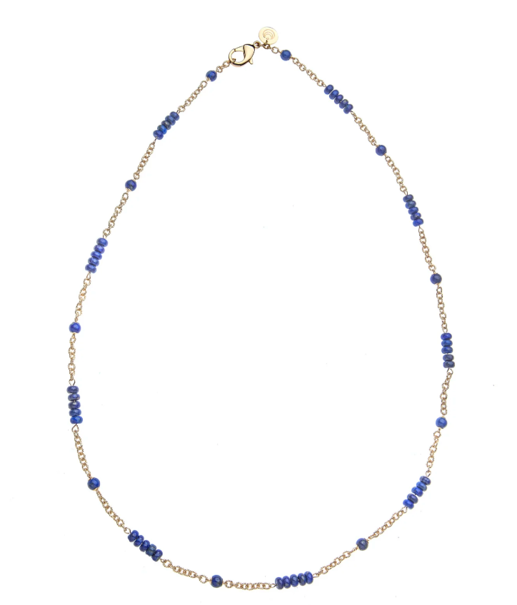 Jewel Box Carved Lapis Station Necklace