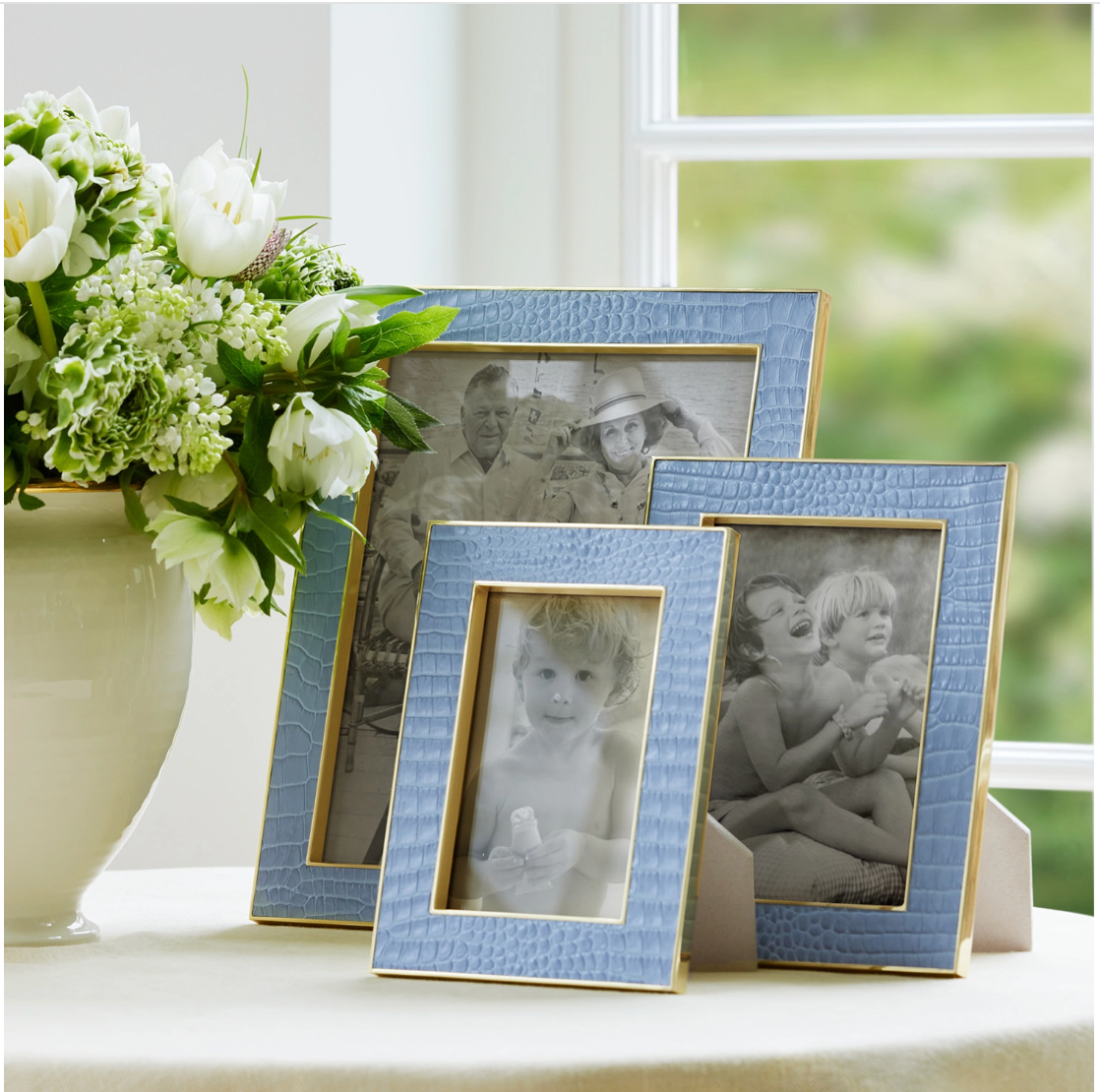 Classic Croc Leather Frame - Hydrangea Blue