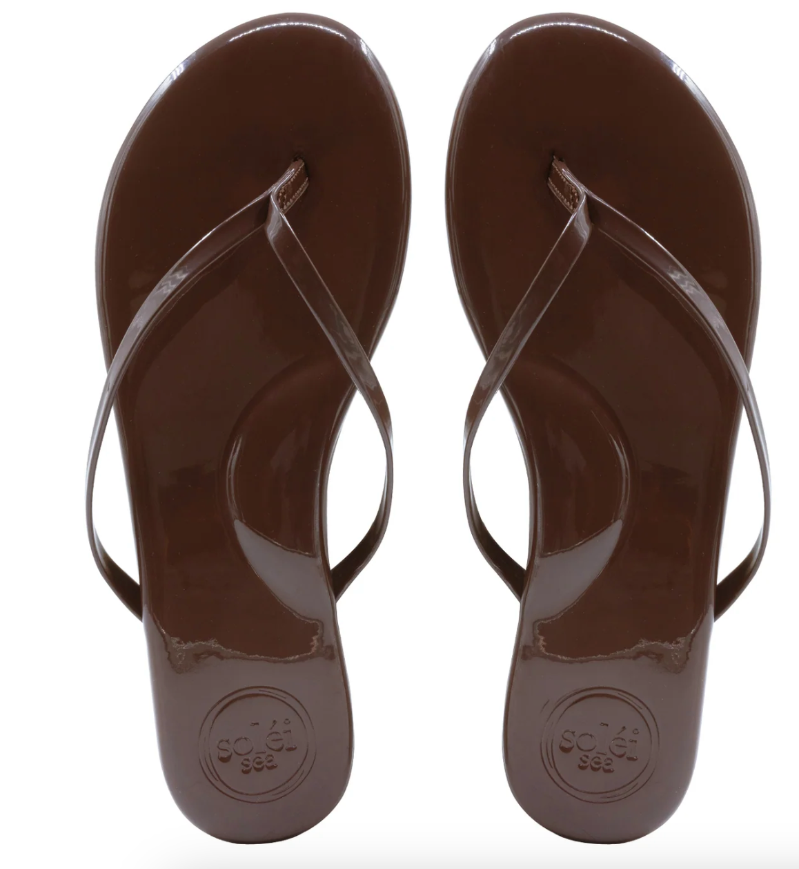 Solei Sea Thin Strap Sandal-Chocolate Patent