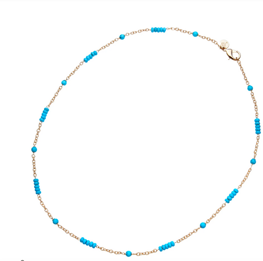 Jewel Box Carved Turquoise Station Necklace
