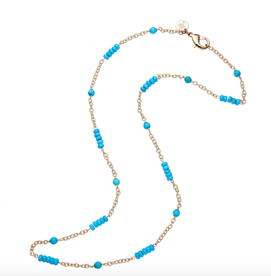Jewel Box Carved Turquoise Station Necklace