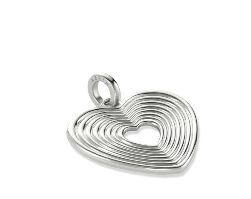 Sterling Silver Aerin Heart Charm 28mm