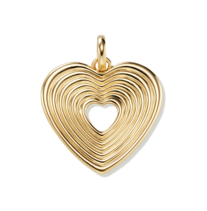 14k Yellow Gold Aerin Heart Charm 28mm