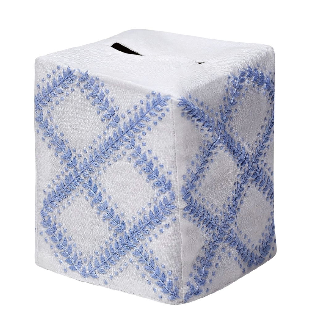Blue Trellis Tissue Box Covers