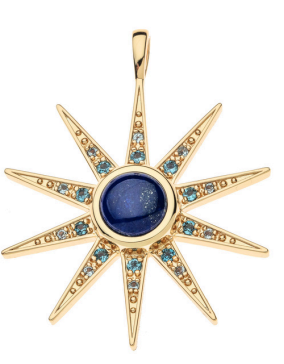 LUCKY Sparkling Supernova Pendant on 16-18" Classic Rolo Chain