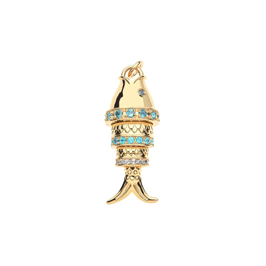 STRONG Rainbow Fish Charm on 16-18” Rolo Chain
