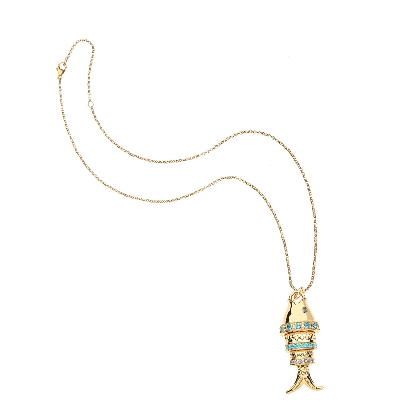 STRONG Rainbow Fish Charm on 16-18” Rolo Chain